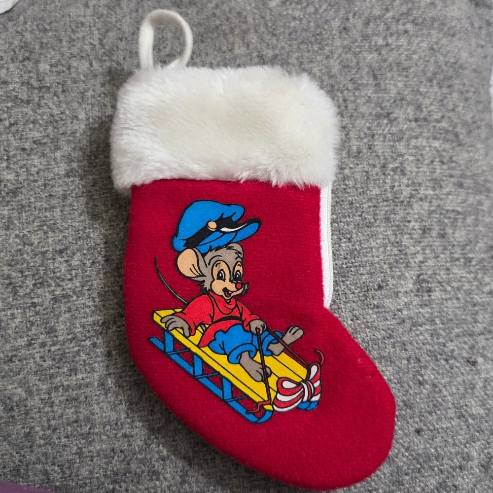 Vintage 1986 Christmas Stocking Ornament‎ Fieval 6"
